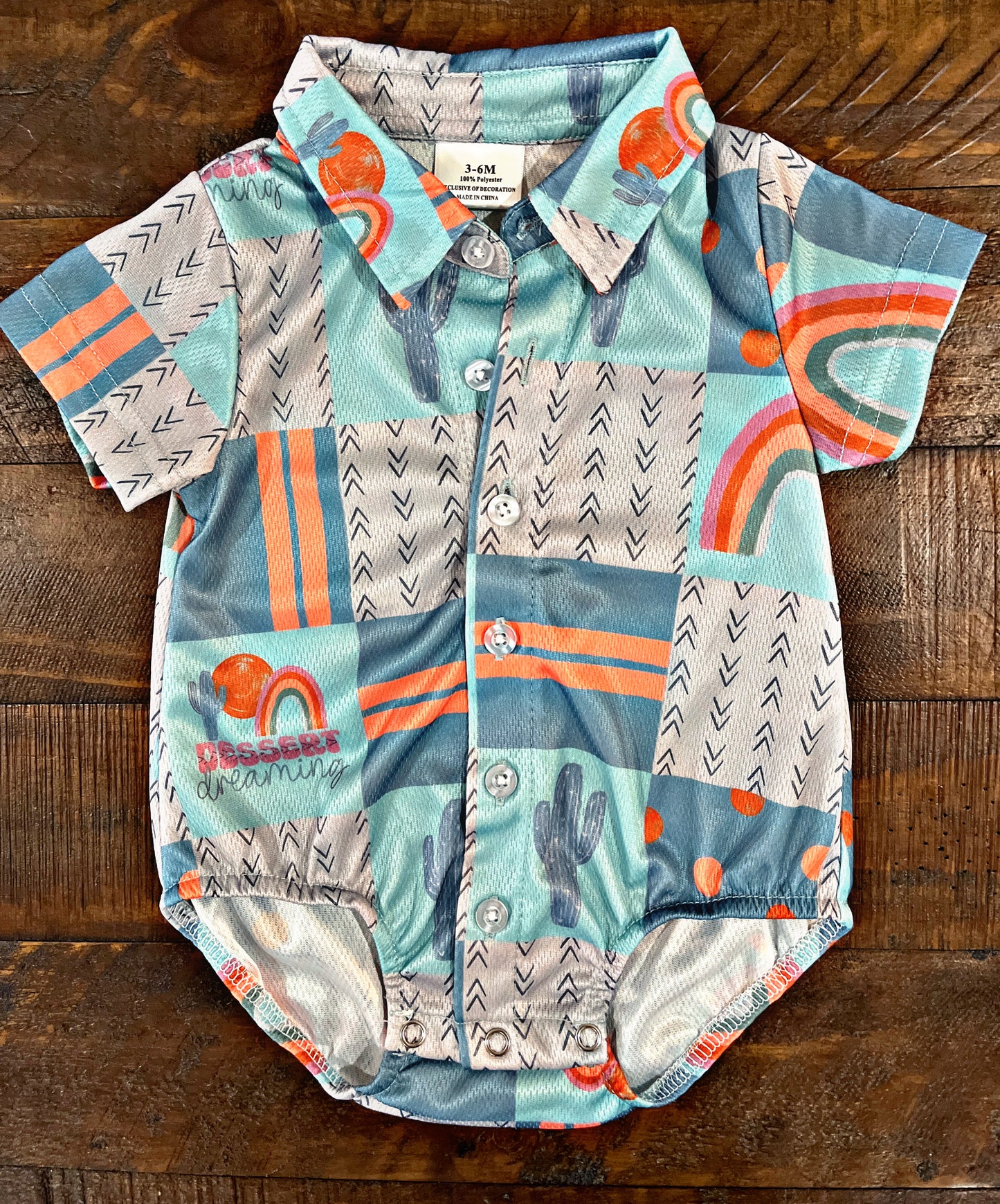 Cactus Button Up Onesie