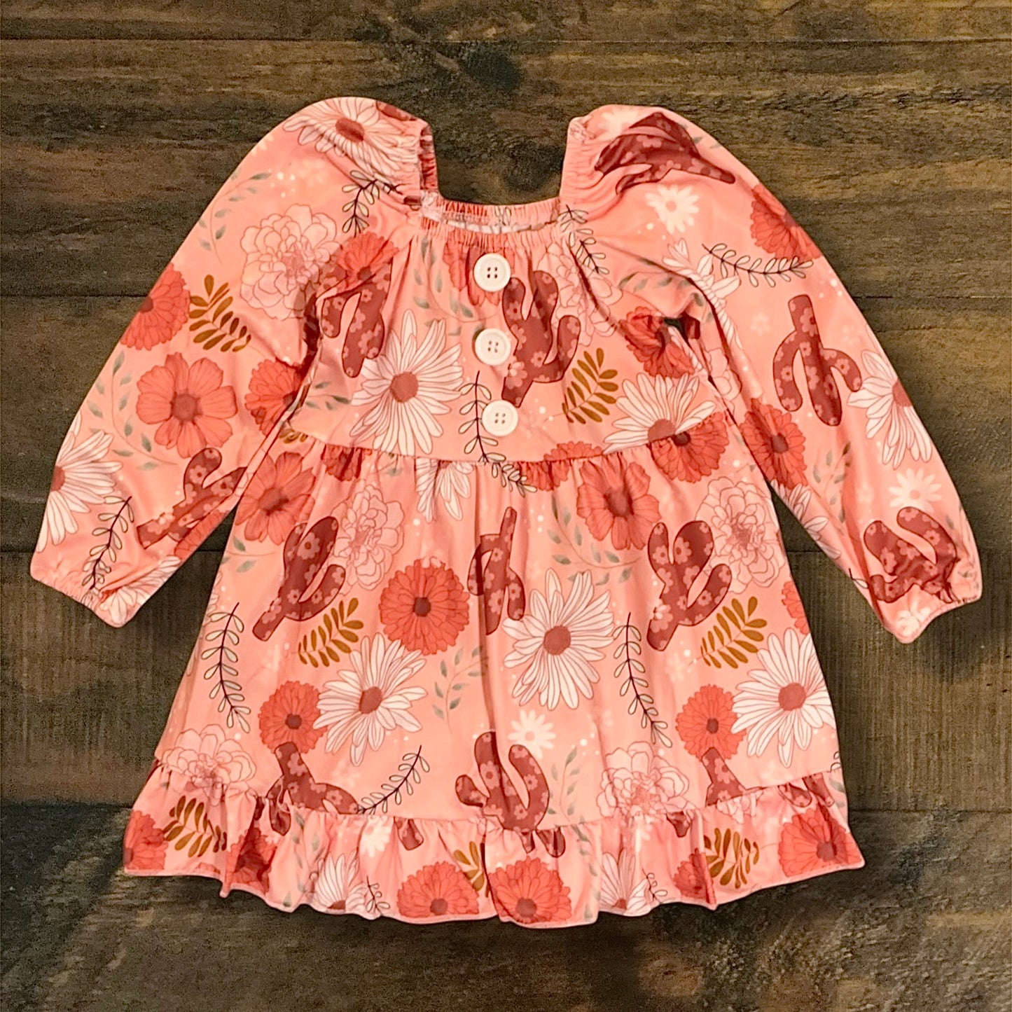 Cactus And Flowers Little Girl Dress