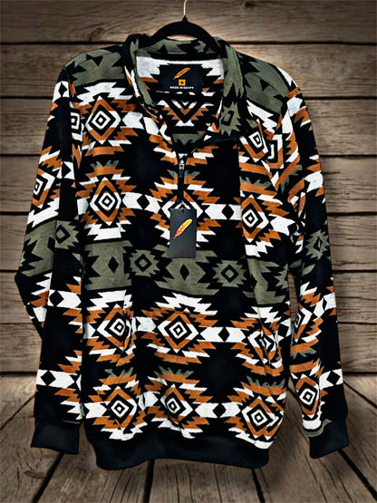 Brown/Black/Gray Thick Southwest Pullover