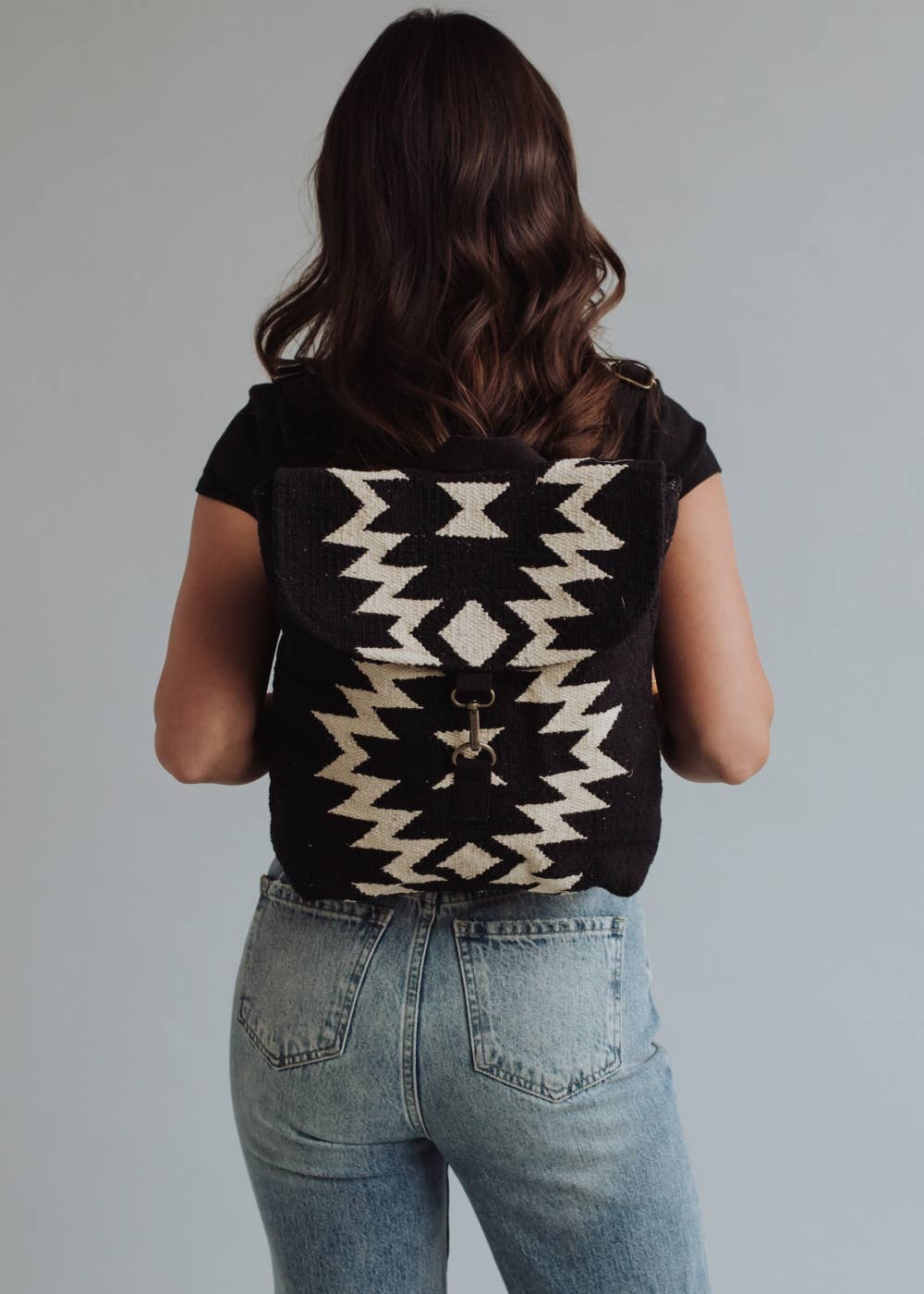 “Mississippi” - Black & Cream Aztec Backpack