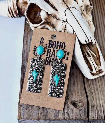 Western Lightening Bolt/Bar Earrings