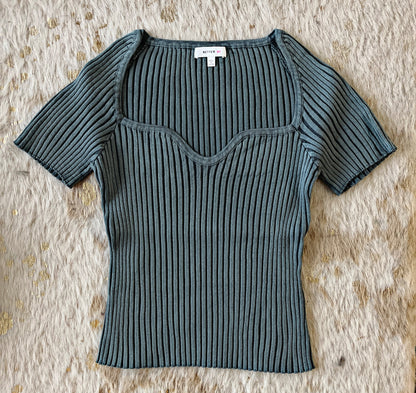 Charcoal Ribbed Top