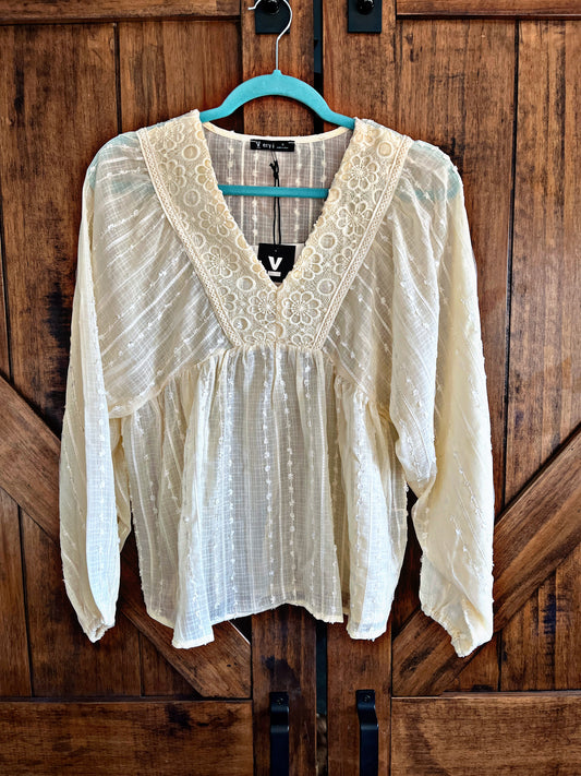Champagne Top with Puff Sleeved