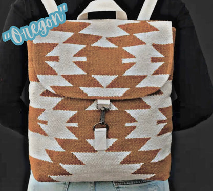 “Oregon” - Camel & Cream Aztec Backpack
