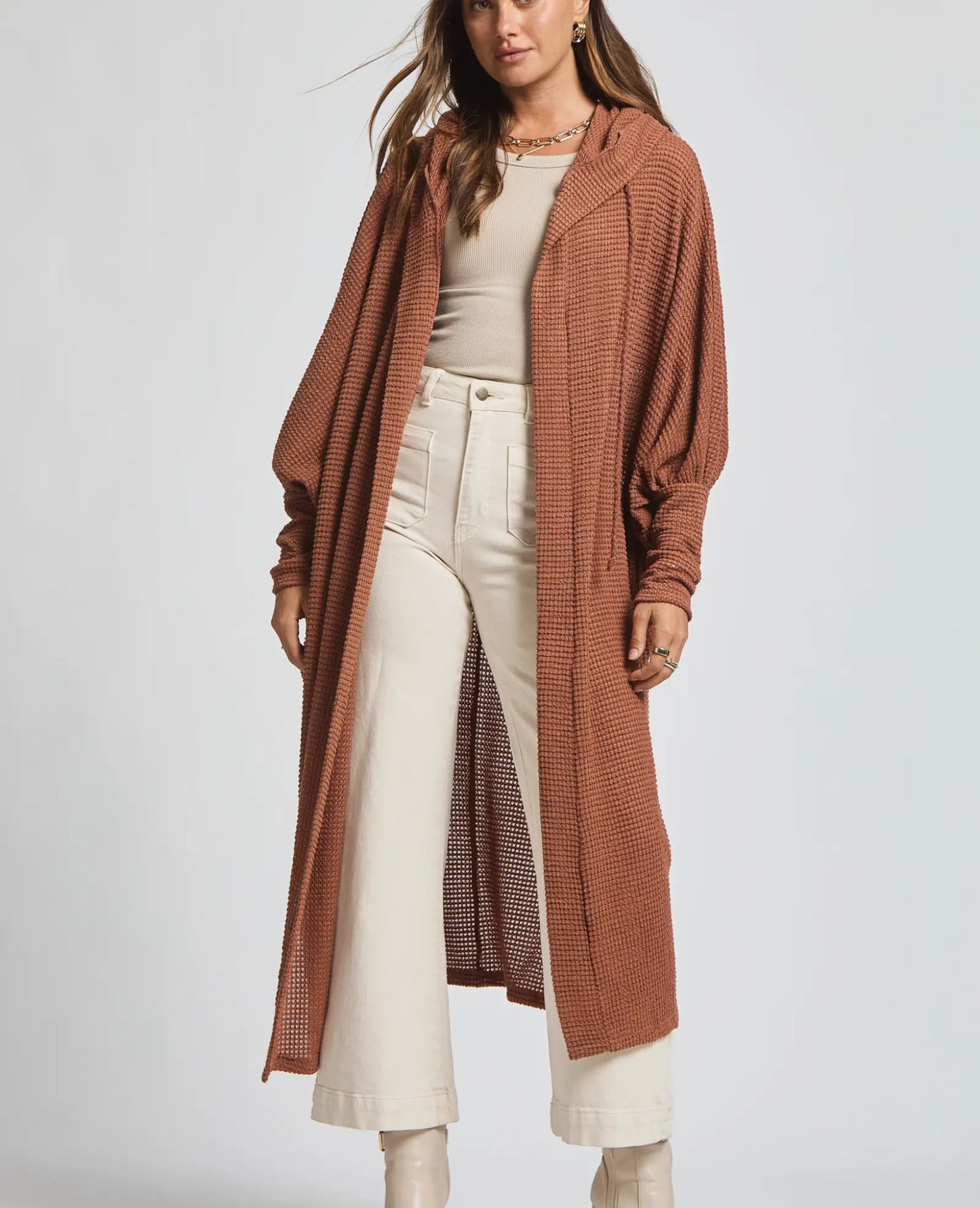 Knit Maxi Duster - Chestnut