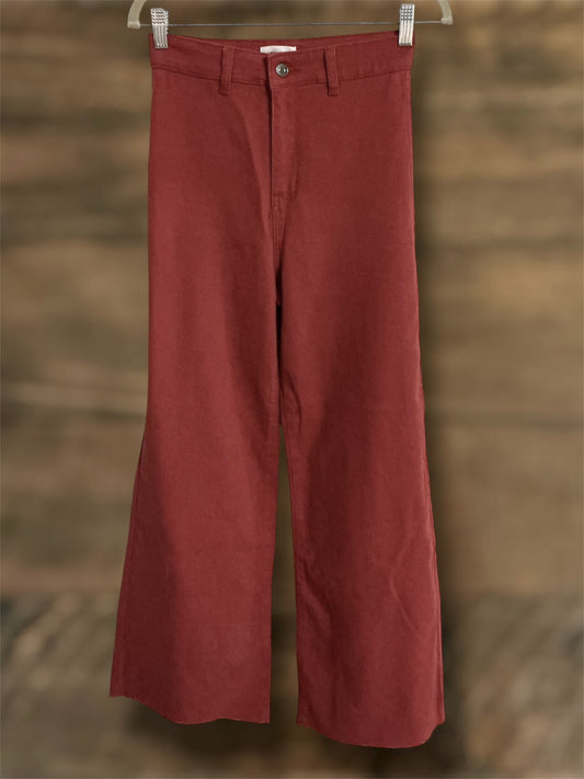 Mineral Red High Rise Cropped Pants