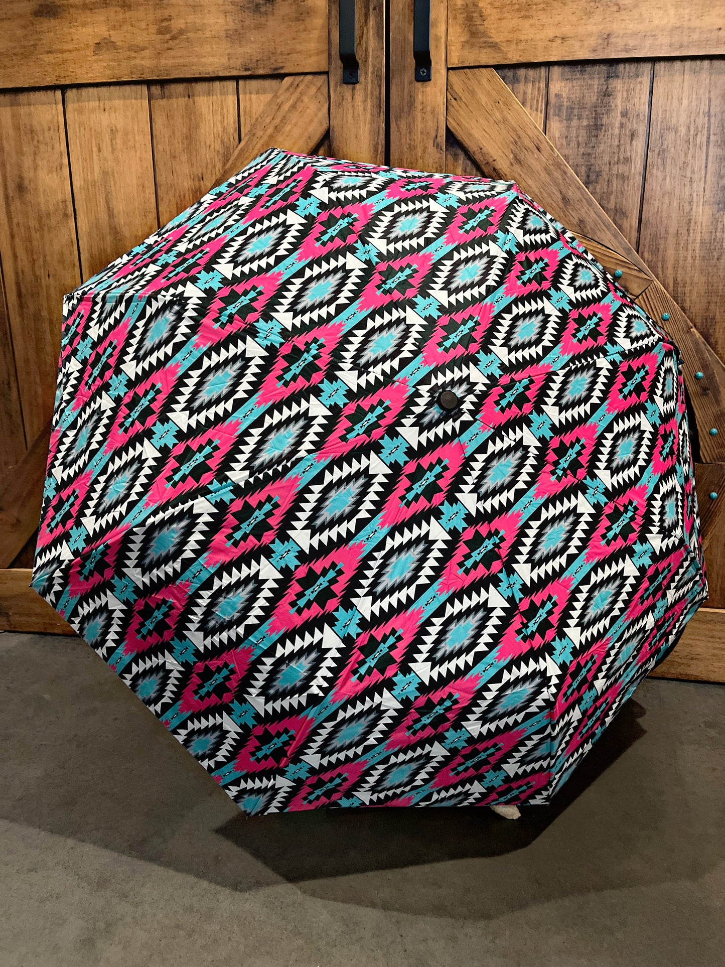 Pink Aztec Print Umbrella