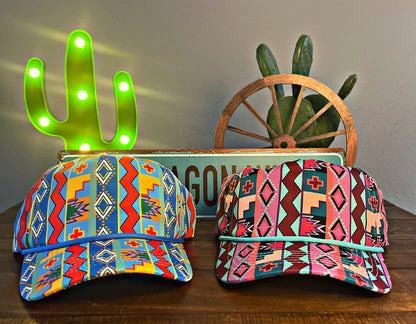 90s Retro Aztec Printed Grandpa Hats