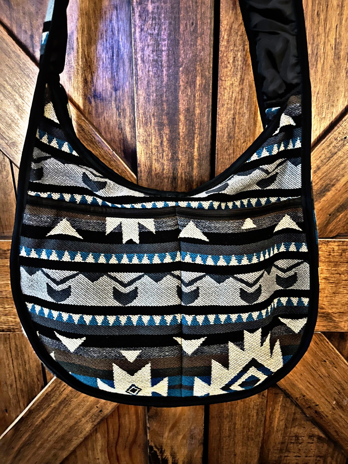 Large Moon Shaped Messenger Bag with Southwest Prints