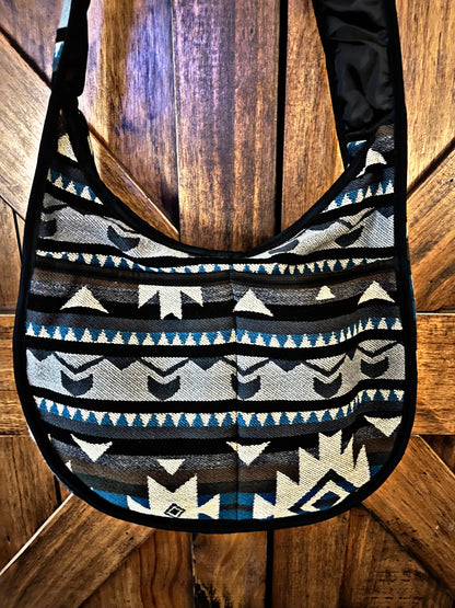 Large Moon Shaped Messenger Bag with Southwest Prints