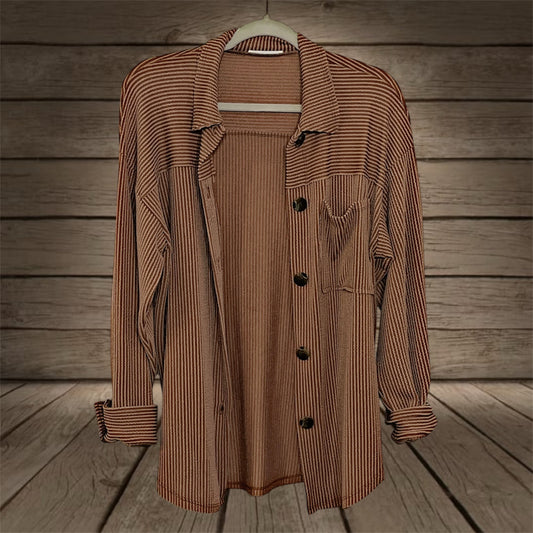 Caramel Ribbed Shacket
