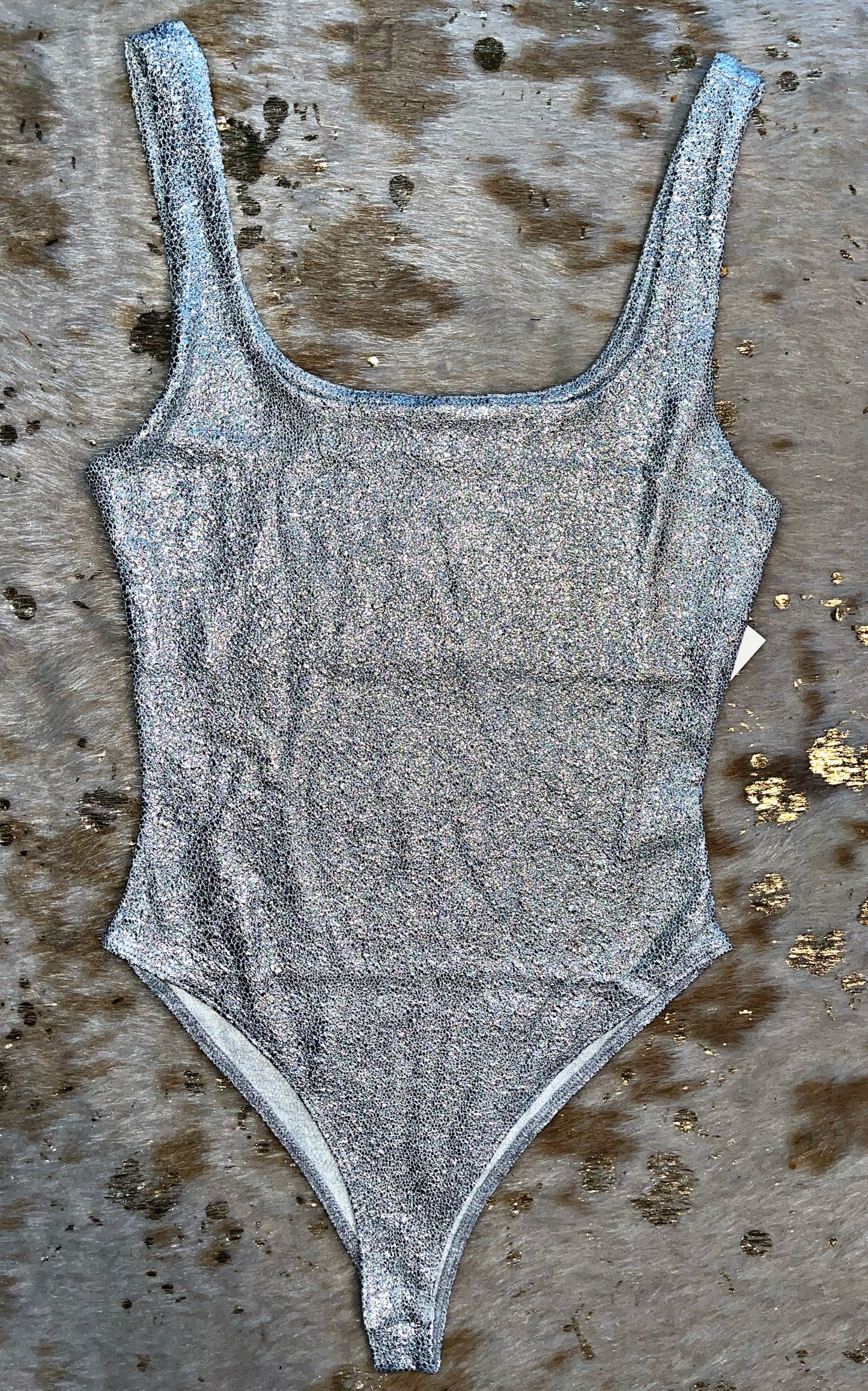 Metallic Silver Bodysuit