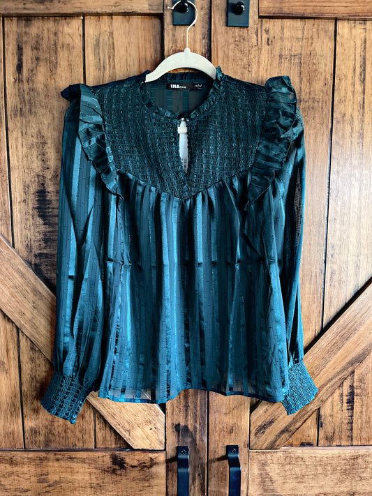 Emerald Green Sheer Top