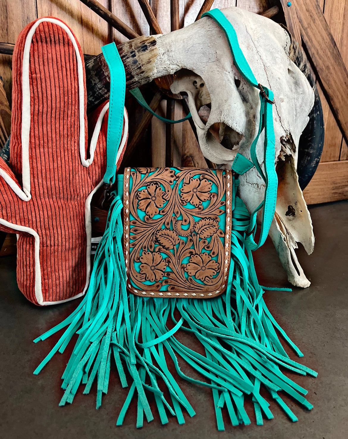 Real Leather Fringe Purse
