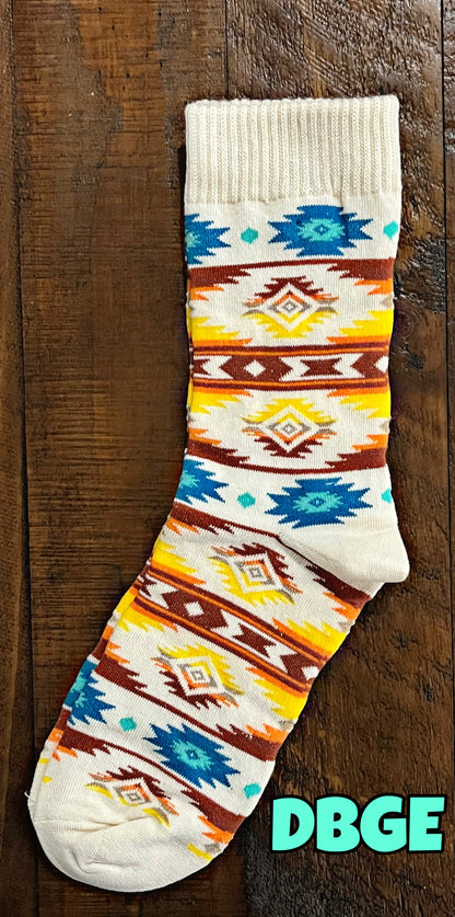Western Print Socks