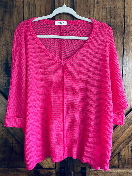 Pink 3/4 Sleeve Top