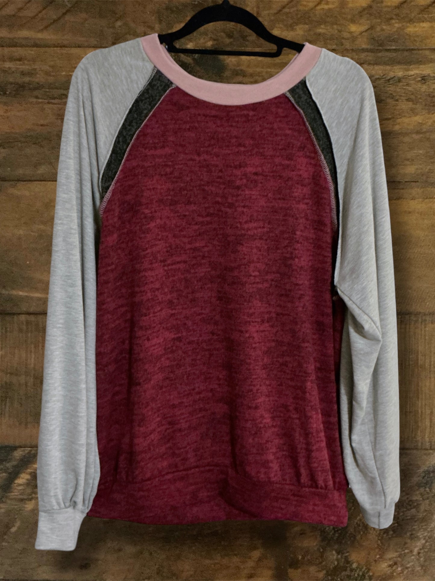Wine Top with Gray Sleeves