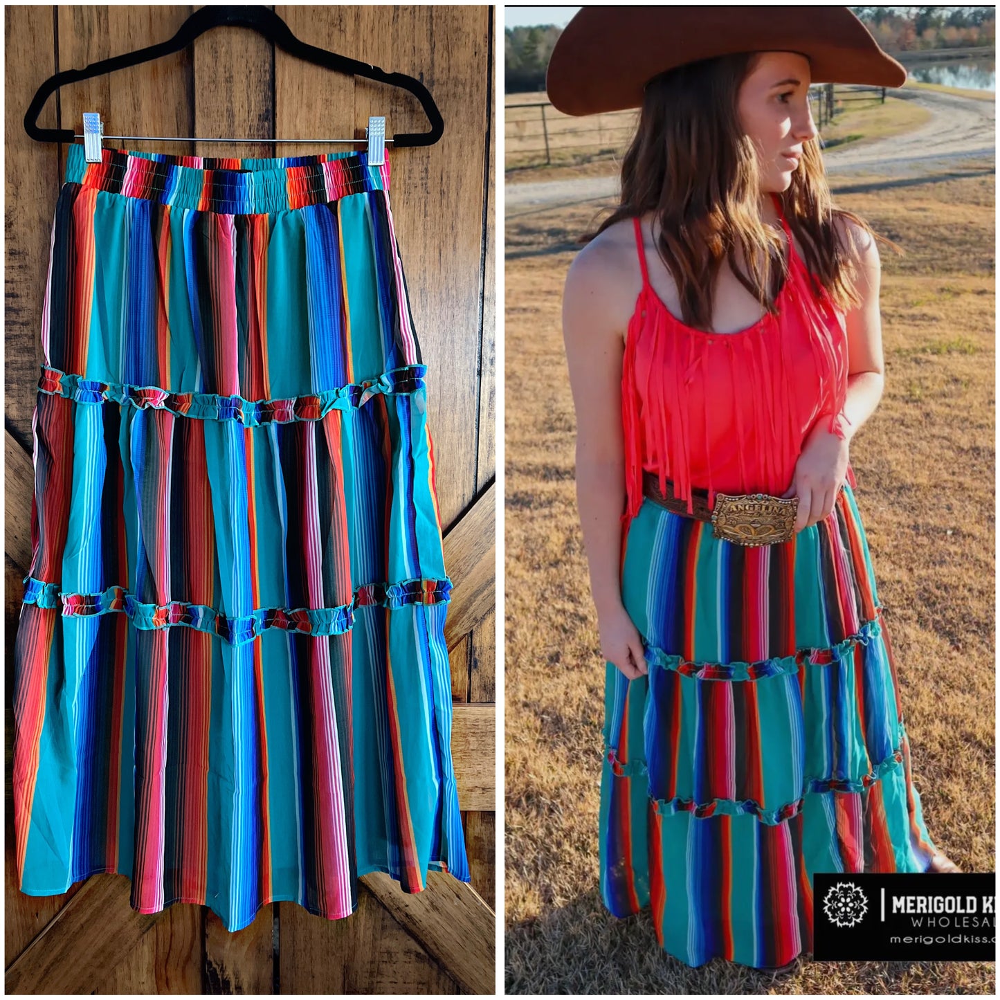 Serape Chiffon Maxi Skirt