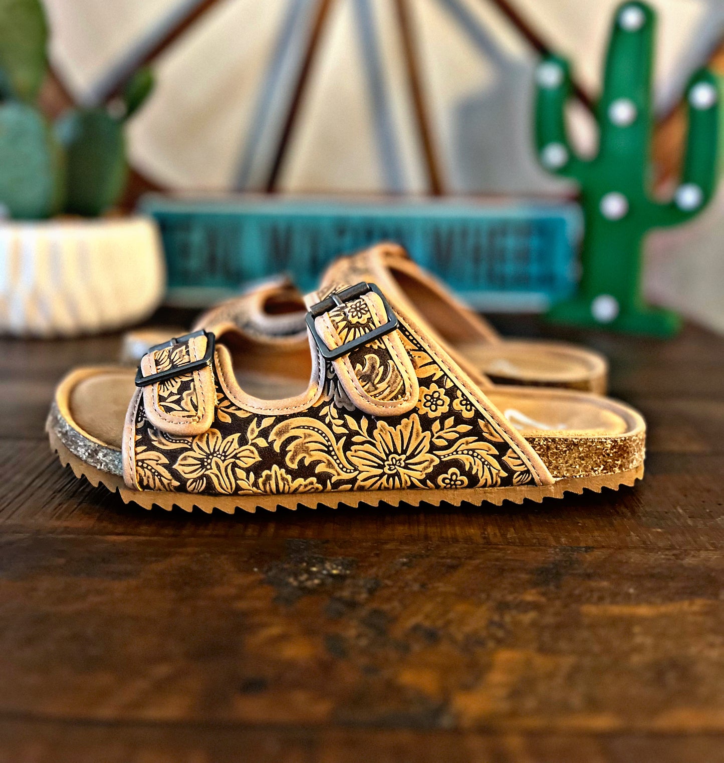 Tan Tooled Sandals by Very G
