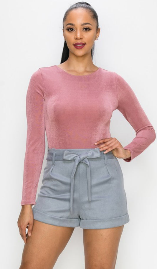 Rose Lace Up Back Bodysuit
