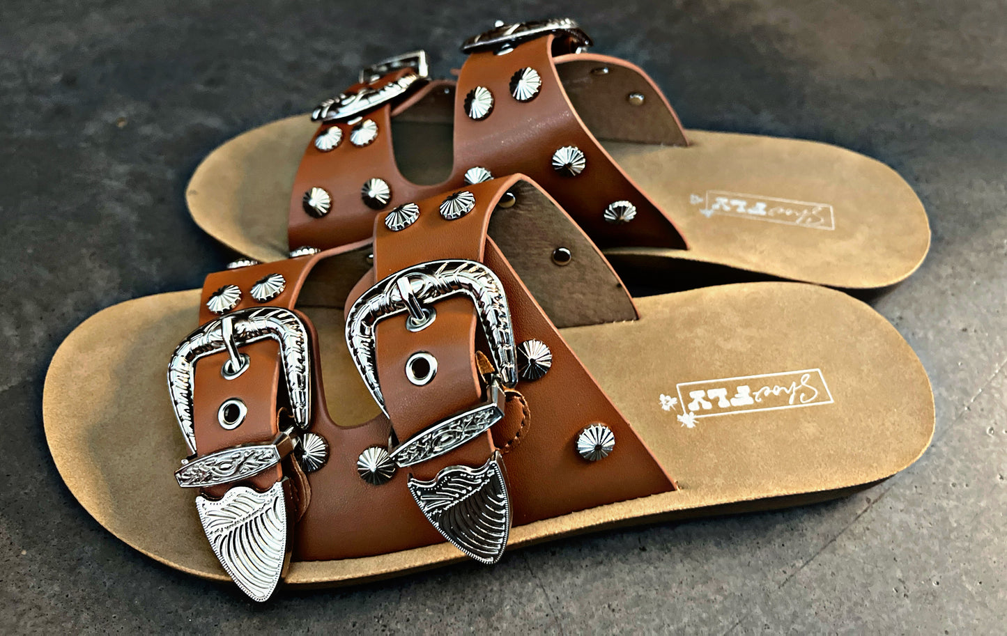 Brown Buckle Sandals