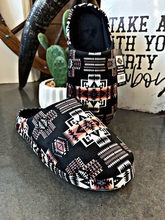 Black Southwest Slippers