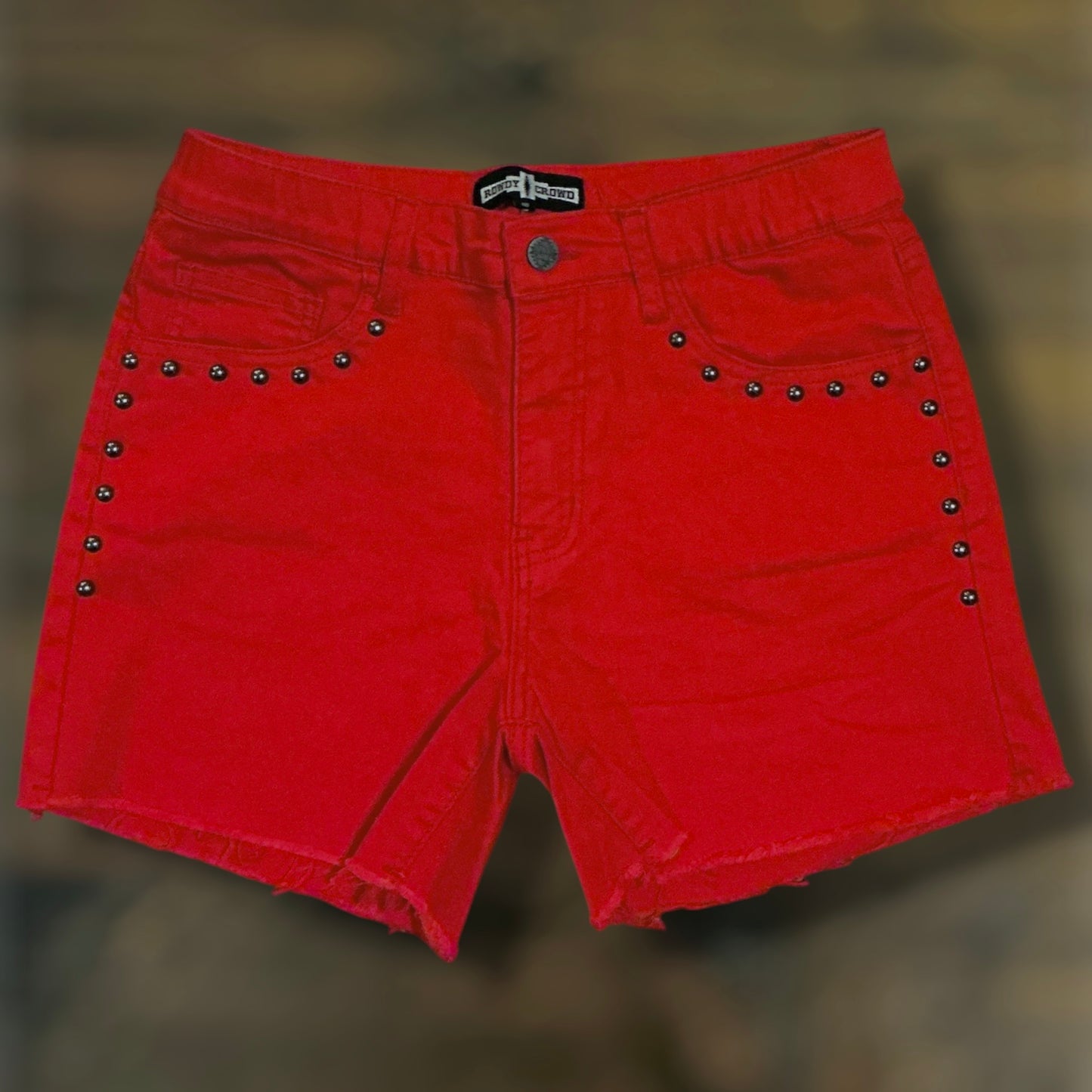 Red Studded Shorts