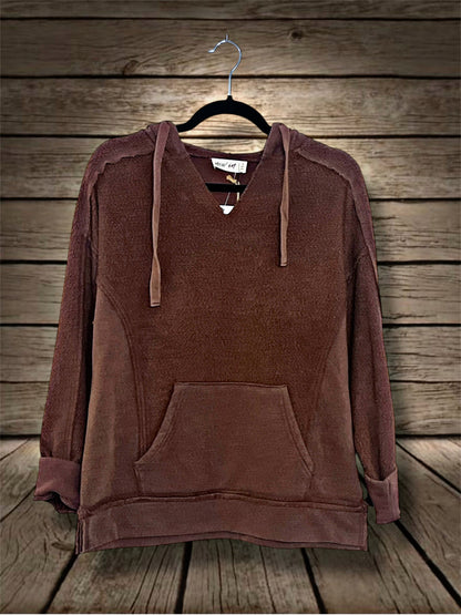 Mineral Washed Brown Hoodie