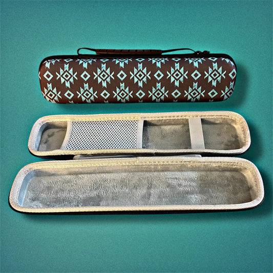 Black and Turquoise Aztec Print Hair Hot Tool Case