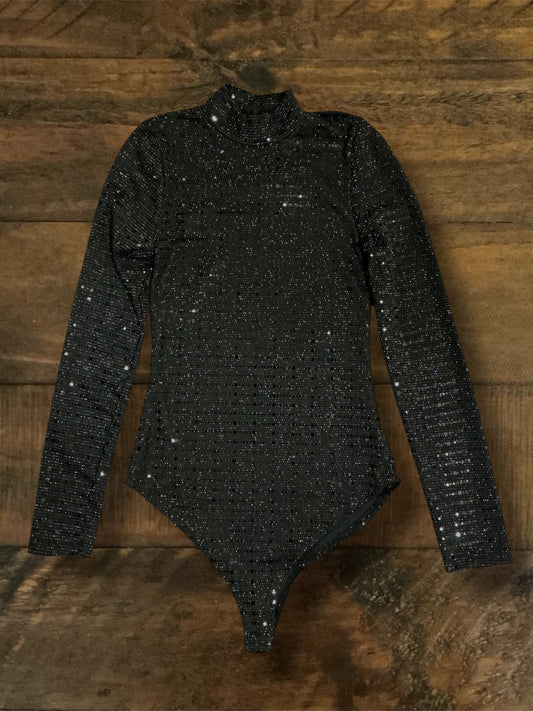 Black Sequin Bodysuit