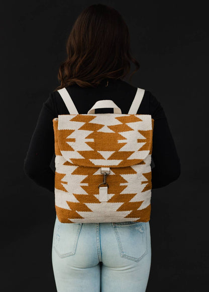 “Oregon” - Camel & Cream Aztec Backpack