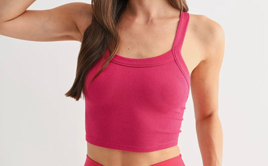 Plum Pink Ribbed Top