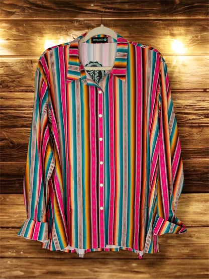 Serape Print Button Up Top
