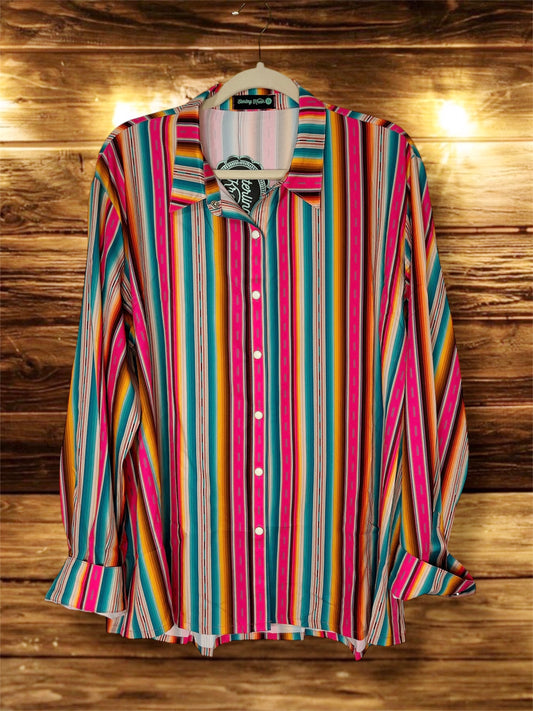 Serape Print Button Up Top