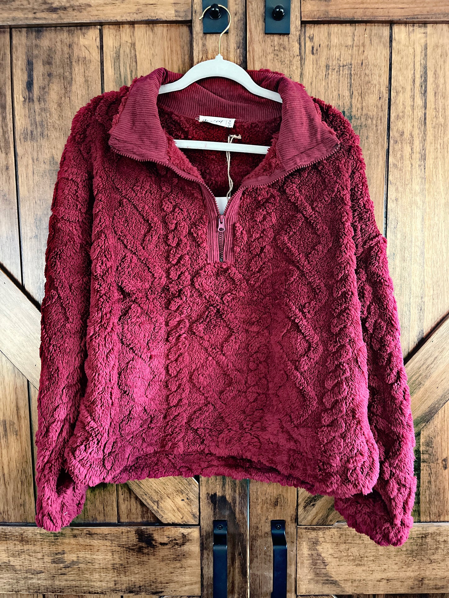 Wine Half Zip Pullover