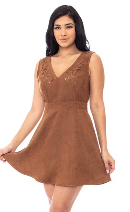 Brown Suede Dress