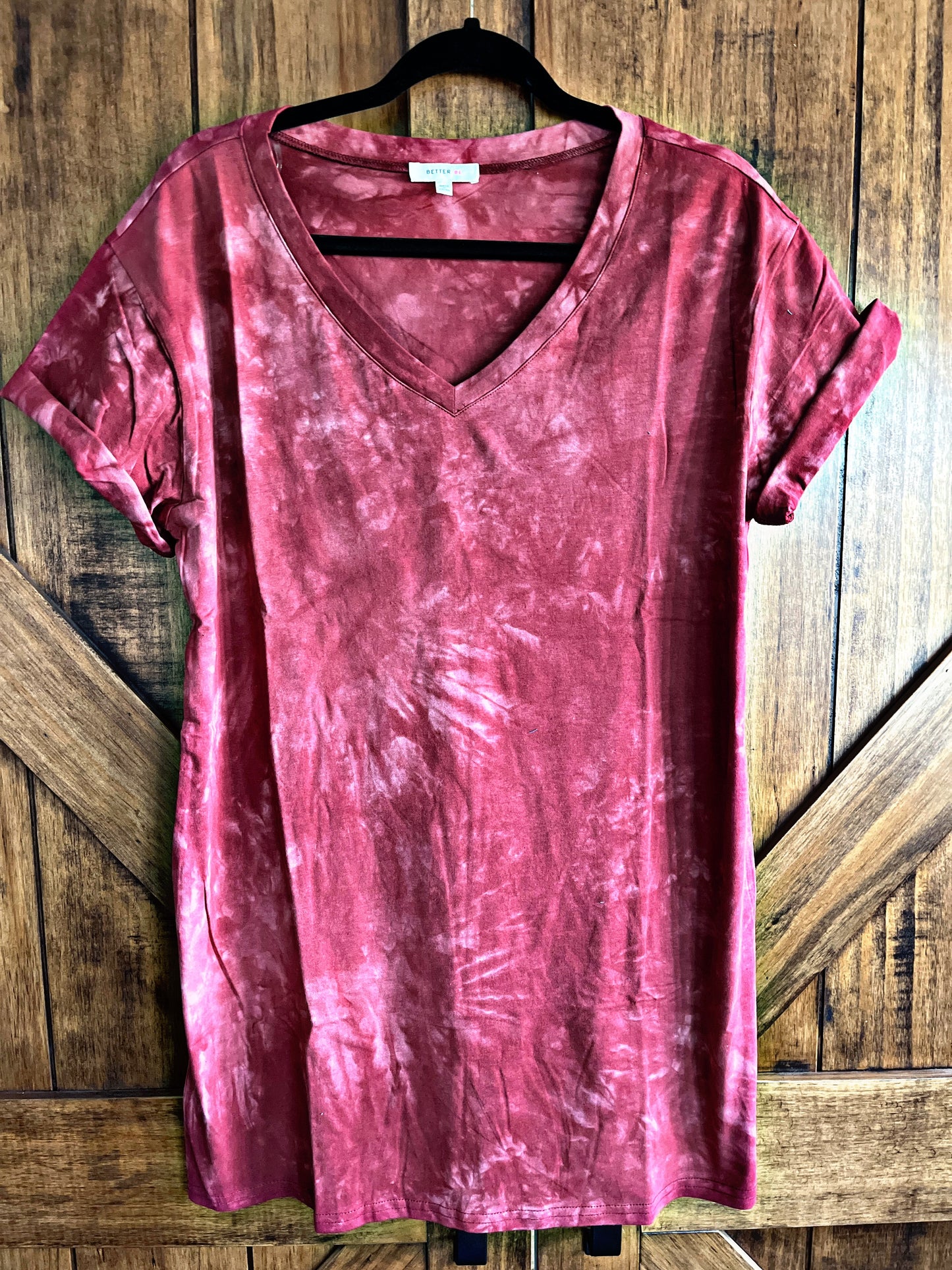 Red Tie-dye T-shirt Dress