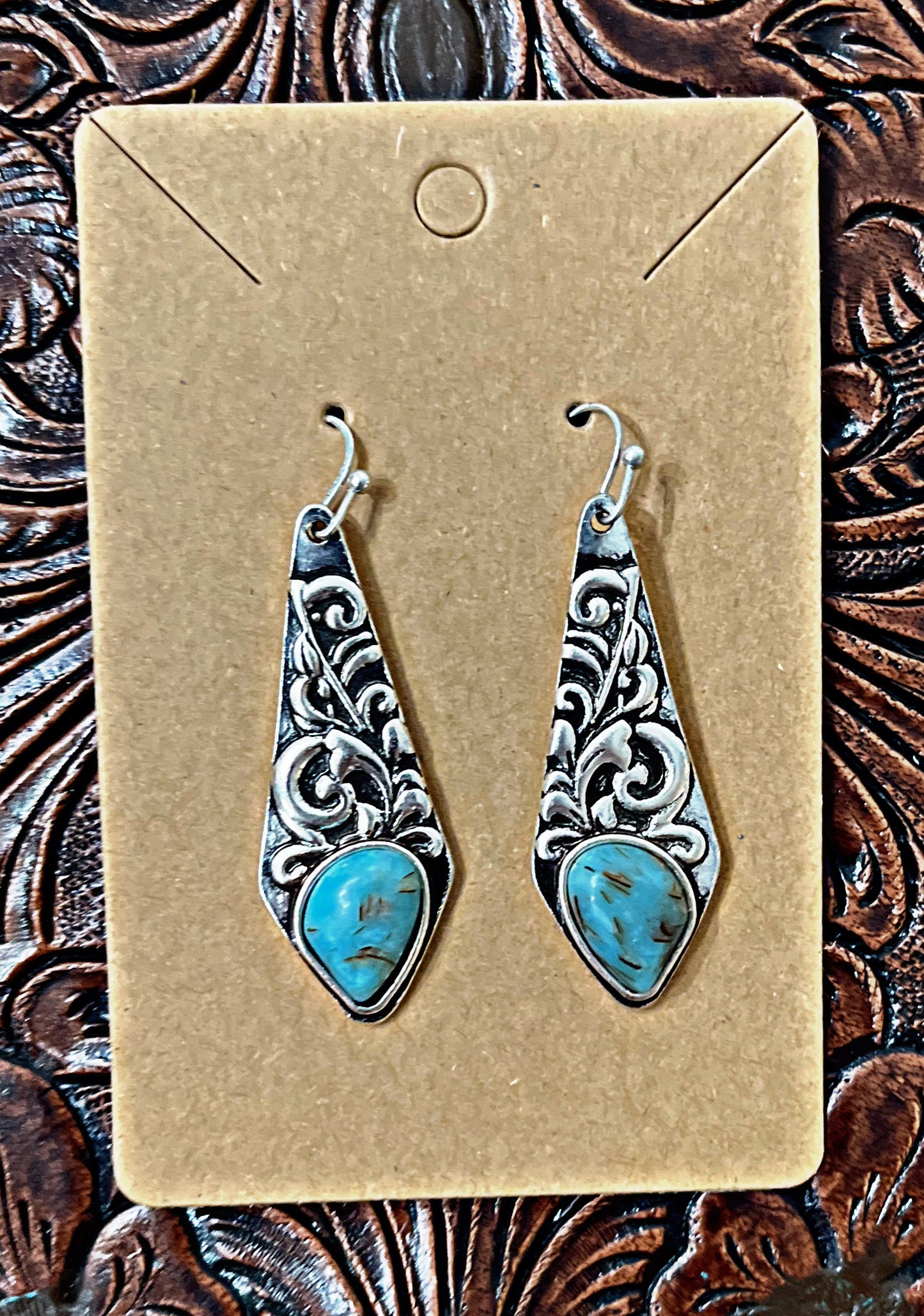 Silver/Turquoise Drop Earrings