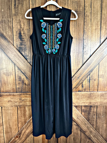 Black Embroidered Dress