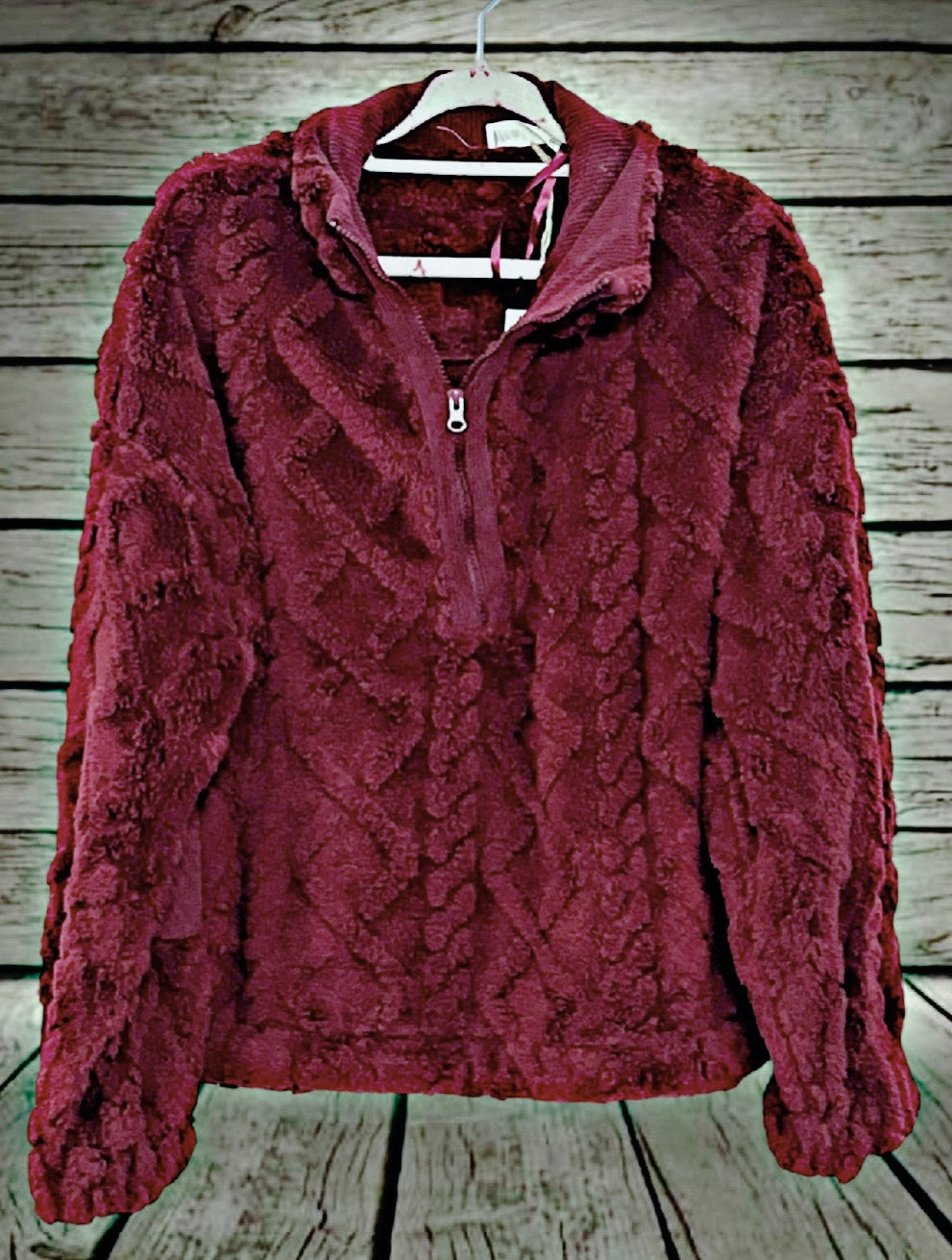 Wine Half Zip Pullover