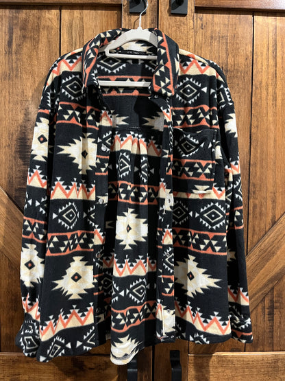 Black Aztec Shacket