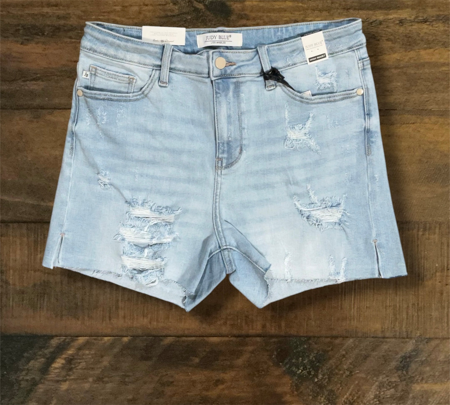 “Mia” - High Waisted/Side Slit Cutoff Shorts