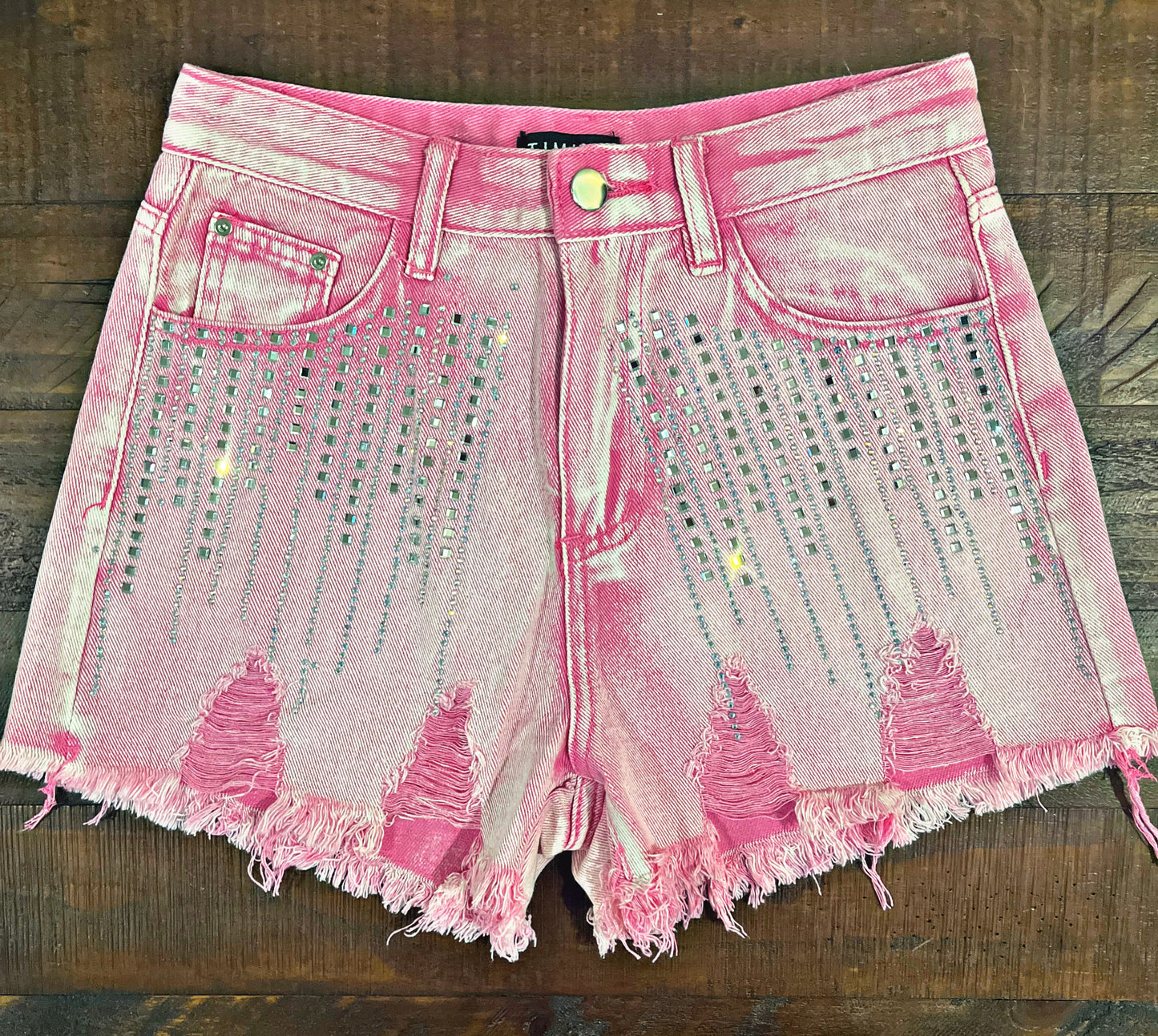 Pink Rhinestone Shorts