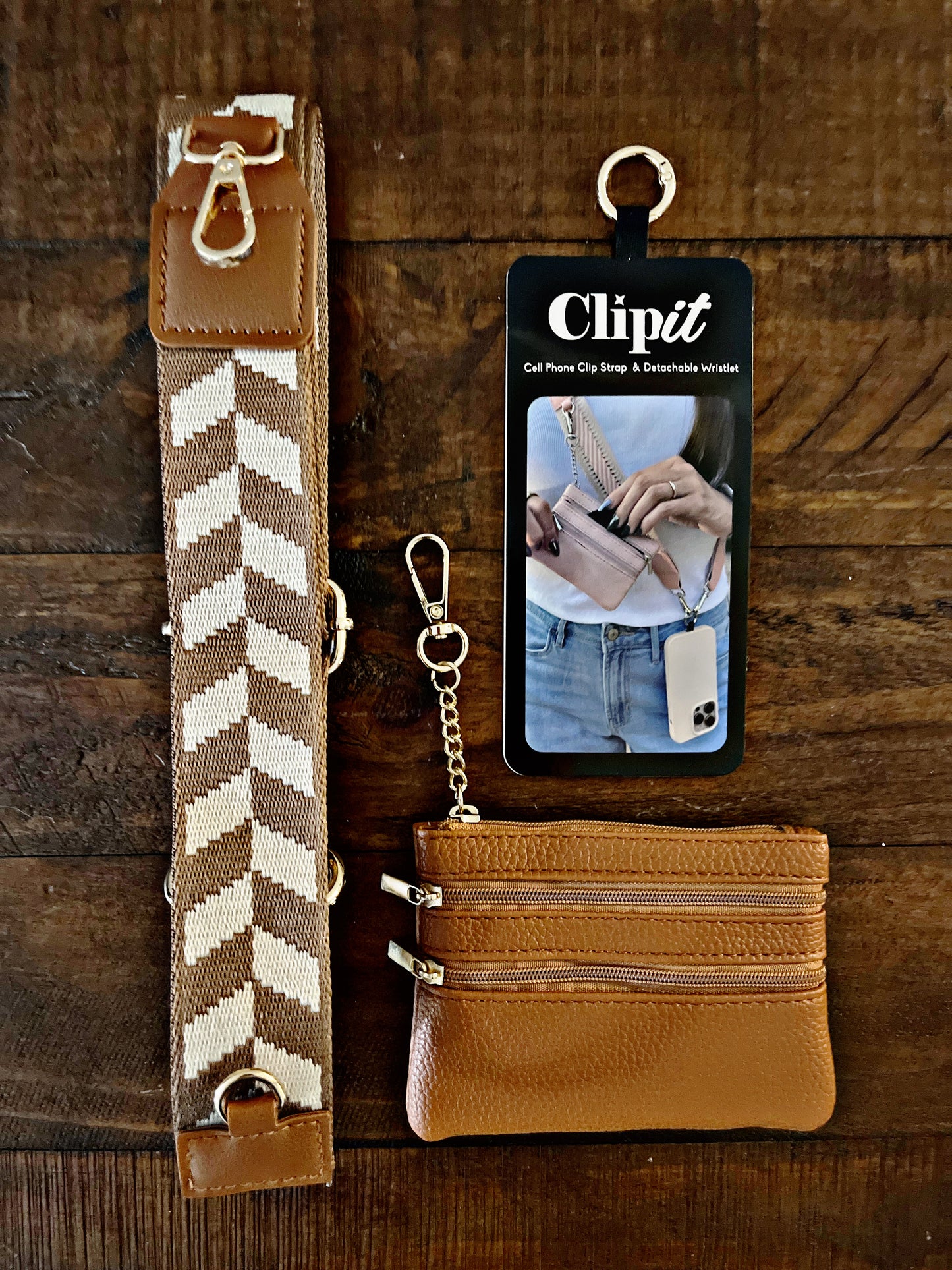 Cell Phone Crossbody Straps with Detachable Wristlet