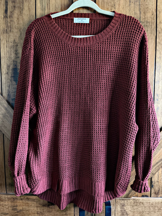 Plus Dark Rust Thick Sweater