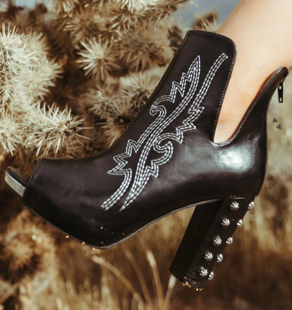 Western Studded Heel Shoe