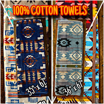 100% Cotton Southwest Print Towels