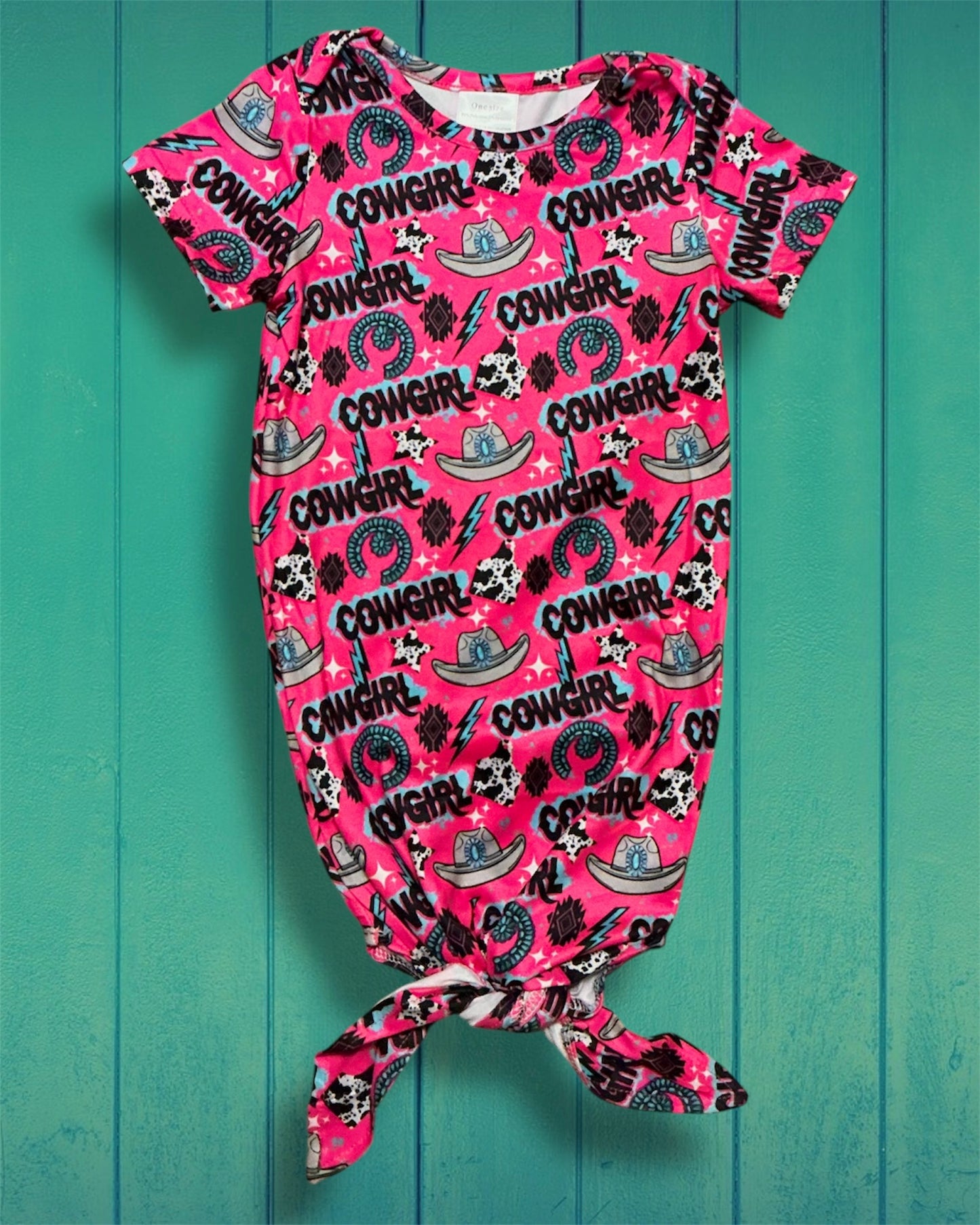Pink Cowgirl Infant Gown