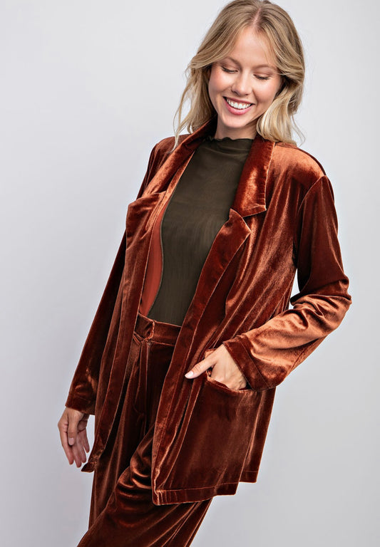 Brown Velvet Blazer