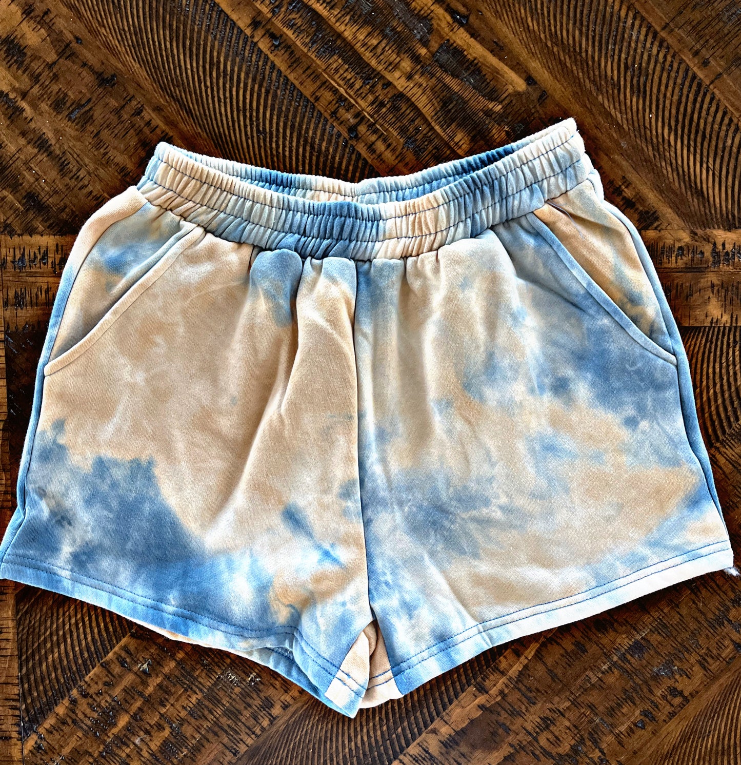 Blue/Taupe Tie-dye Shorts